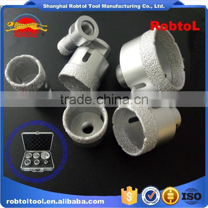 M14 Vacuum Brazed Diamond Core Drill Bits Set Kit Dry Wet Grinder Hole Saw Boring Granite Marble Ceramic Tile Porcelain Stone