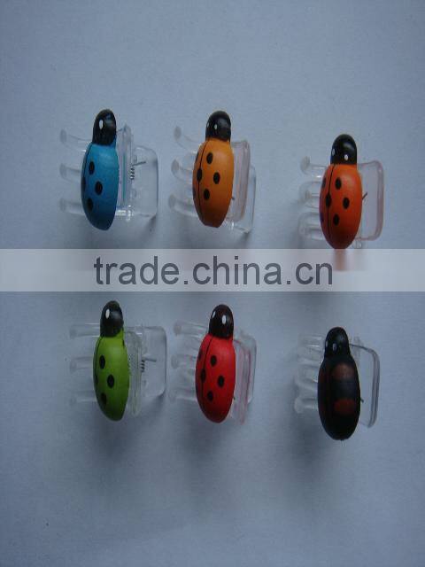 Garden Ladybug Shape Plant Support Colored Plastic Stick Clip.Garden Ornaments
