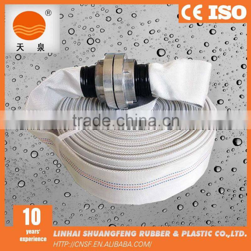 2 inch pvc lining white fire hose reel connected with storz couplings