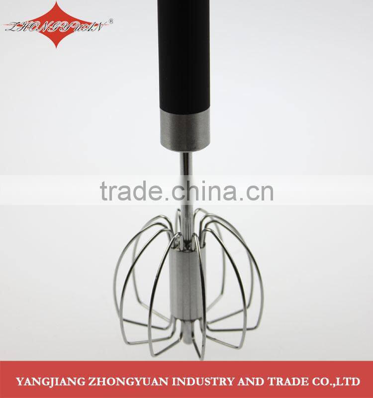 Stainless steel rotary beater hand push kitchen rotation hand egg whisk