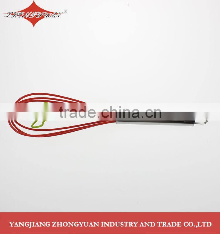 10-inch colorful silicone coated wires egg whisk with stainless steel handle