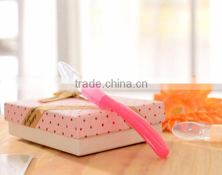 Factory sale BPA free newborn baby spoon silicone baby spoon