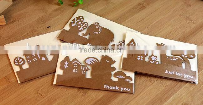 Kraft Paper Greeting Cards 4 Styles Creative Handmade Greeting Card Happy Birthday Invitation Cards