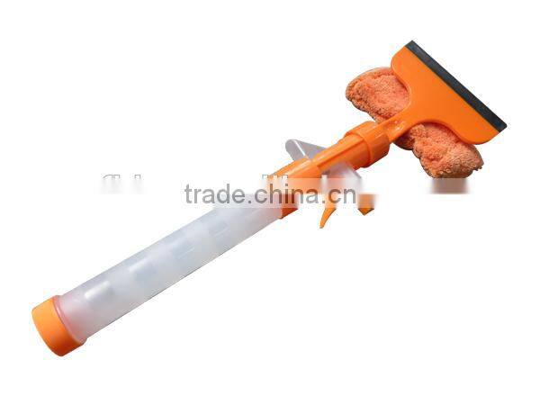 Microfiber duster window squeeee with sprayer for car and household glass cleaning