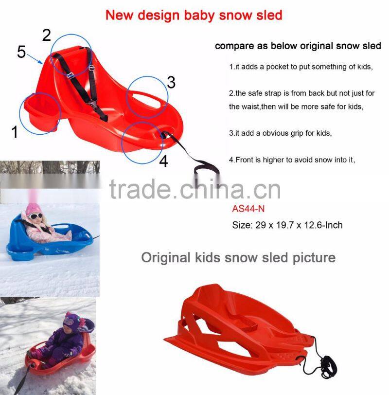 snow BOB with secure ceinture kids snow sled CFO LUGE for under 3 years old