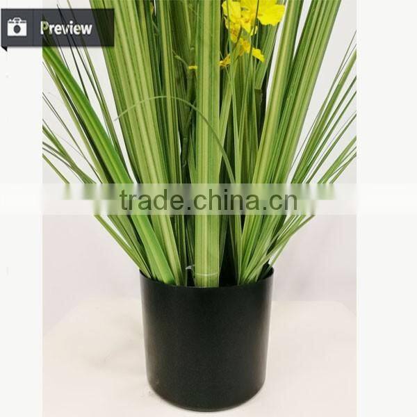110 / 140 / 170 cm Nature Look Artificial Potted Grass Onion Grass with Oncidium Flower Fake Grass Pots Plant