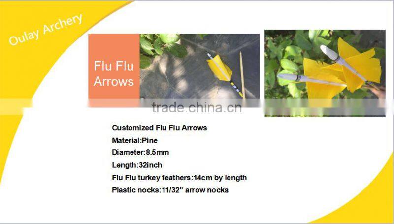 4*14cm Flu Flu Fletching Cresting Wood Arrows