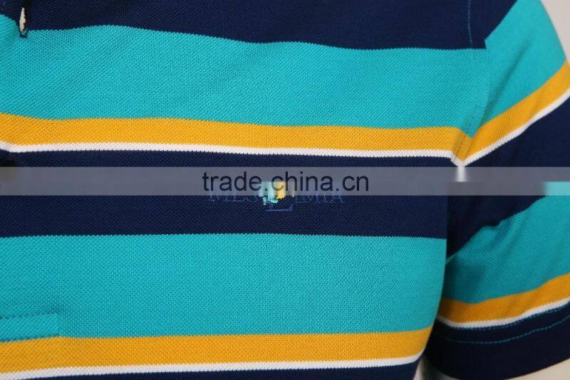 men fashion 100% cotton golf custom striped polo shirt