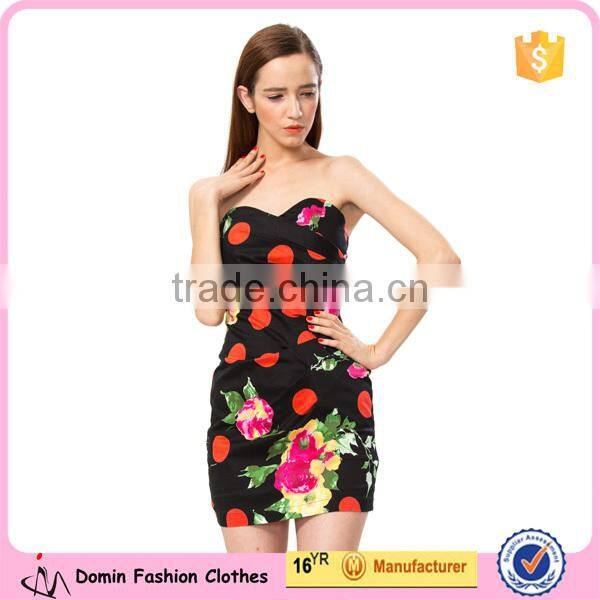 2015 New Casual Off Shoulder Fashion Designer Print Dress