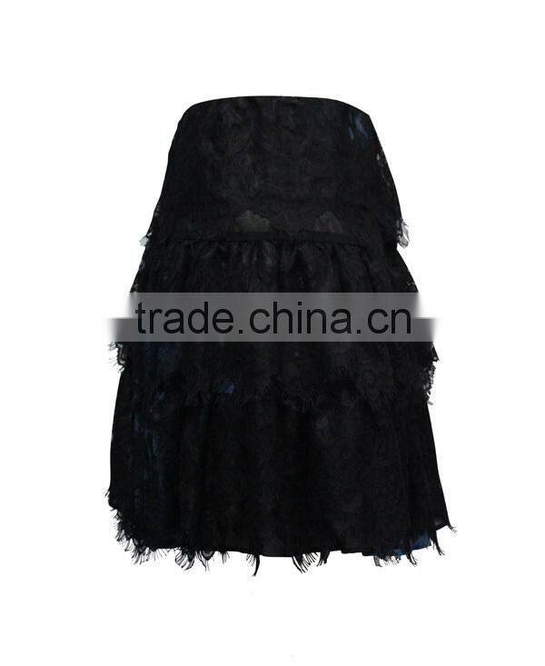black short lace black girls mini skirt