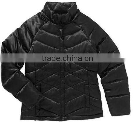 New Women's Genuine Down Sateen Puffer Coat