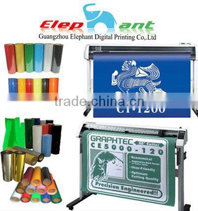High quality PU/PVC/Flock Heat transfer vinyl cutting plotter/plotter cutting