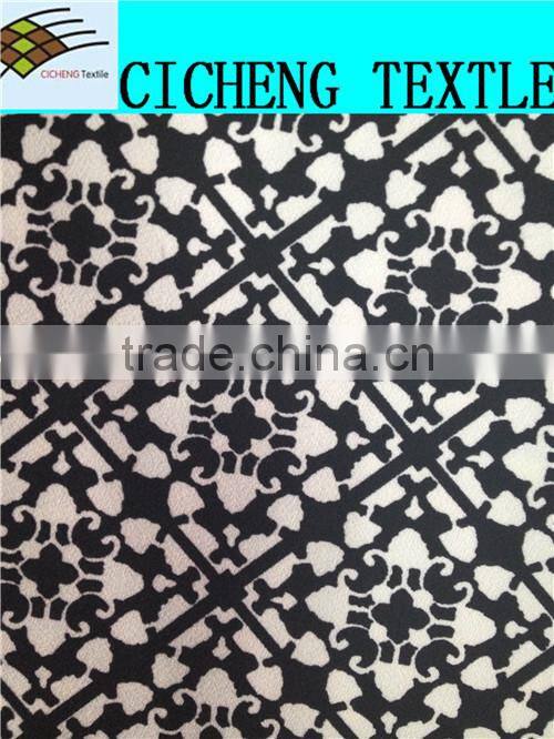 shaoxing cicheng textile Hot selling regular stock super fine quality wool blend poly print dobby fabric for suit