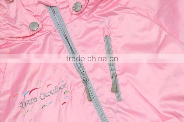 Bulk wholesale high quality parachute pink color custom branded jackets women 2016 winter