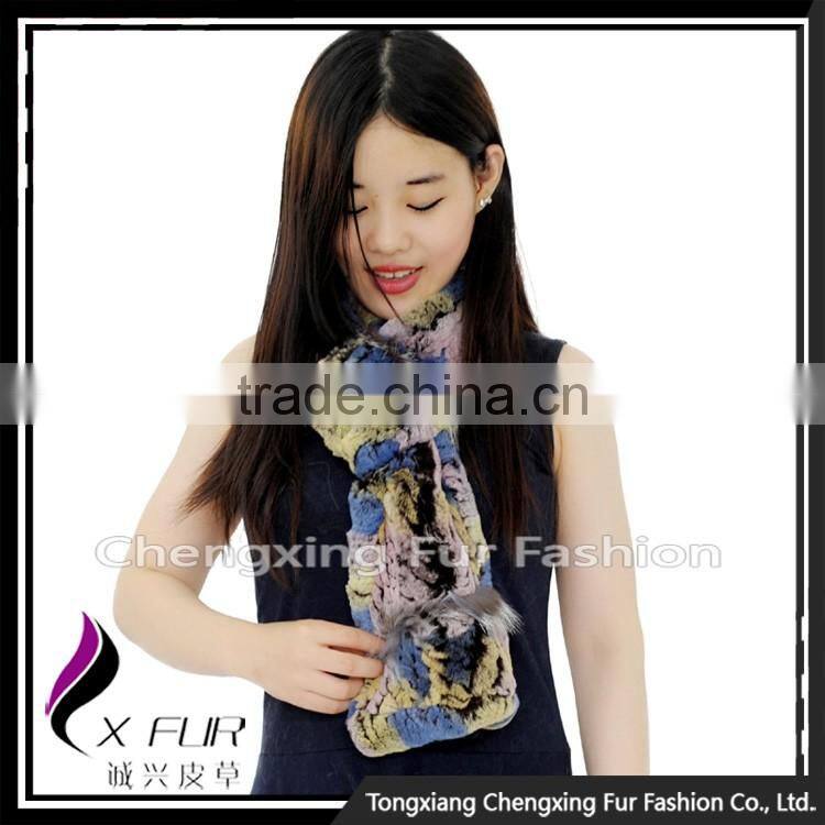 CX-S-173K 2016 Wholesale Fashion Knitted Women Rabbit Fur Scarf