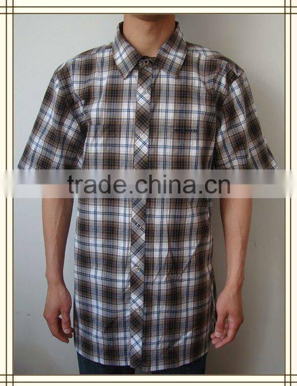 men plaid cotton /spandex shirt 2012 new design