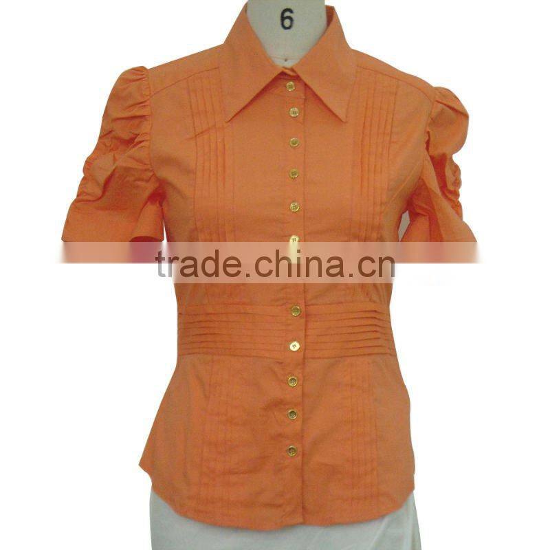Cotton spandex ladies blouse with fashion design