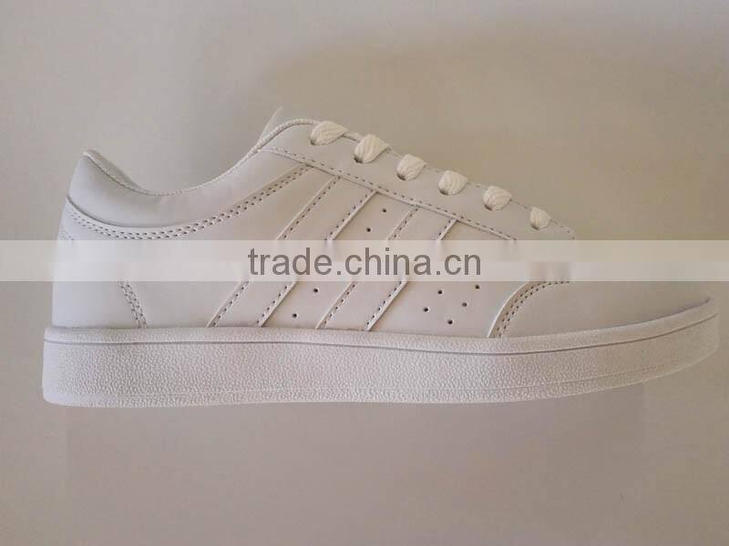 Cheaper china shoe factory price PU leather casual shoes for women
