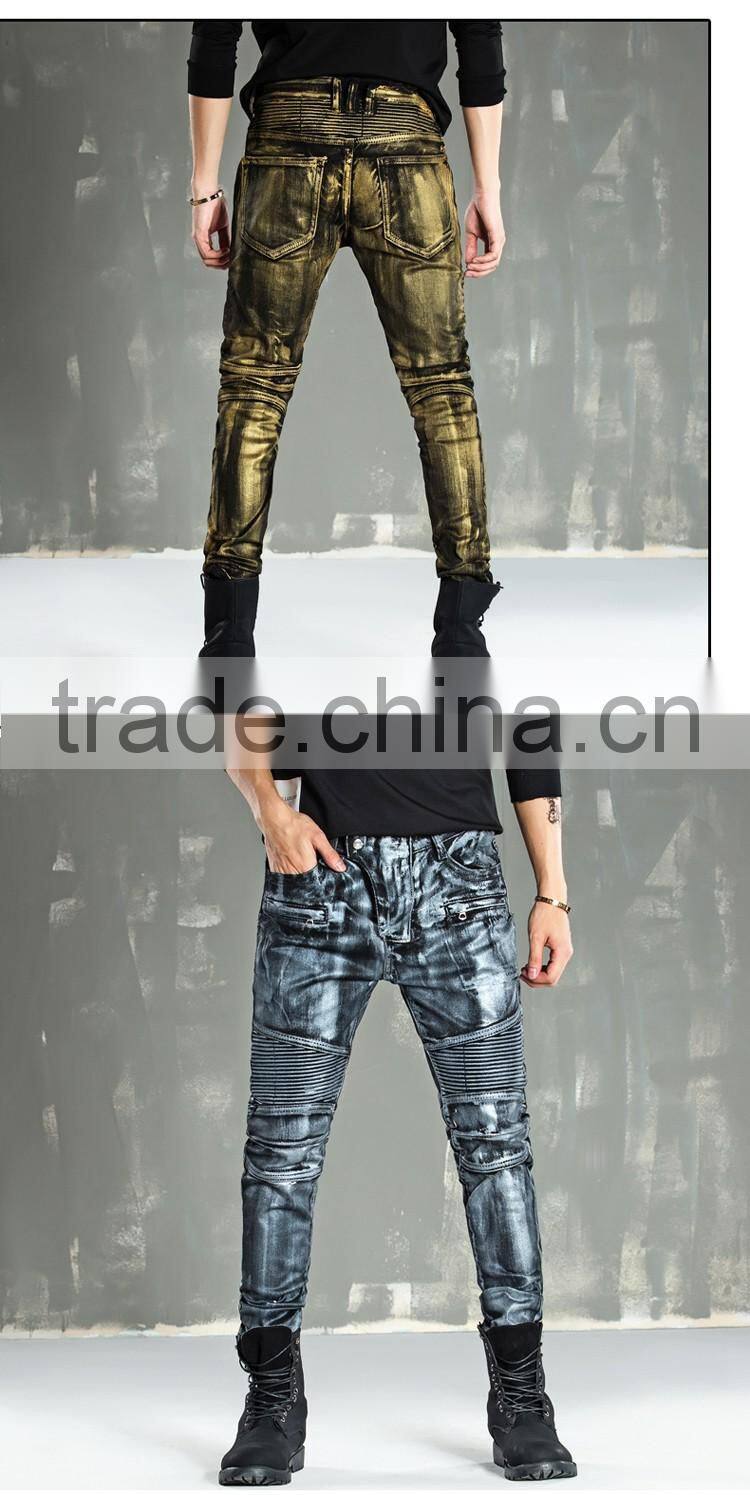 2017 new hot sell men jeans biker Skinny jeans slim Biker jeans pants in stock male accept small order