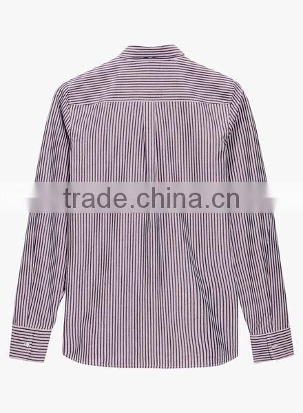 Wholesale 2017 Custom Ladies Fashion Frill Blouse Stripes Relaxed Ruffle Shirts