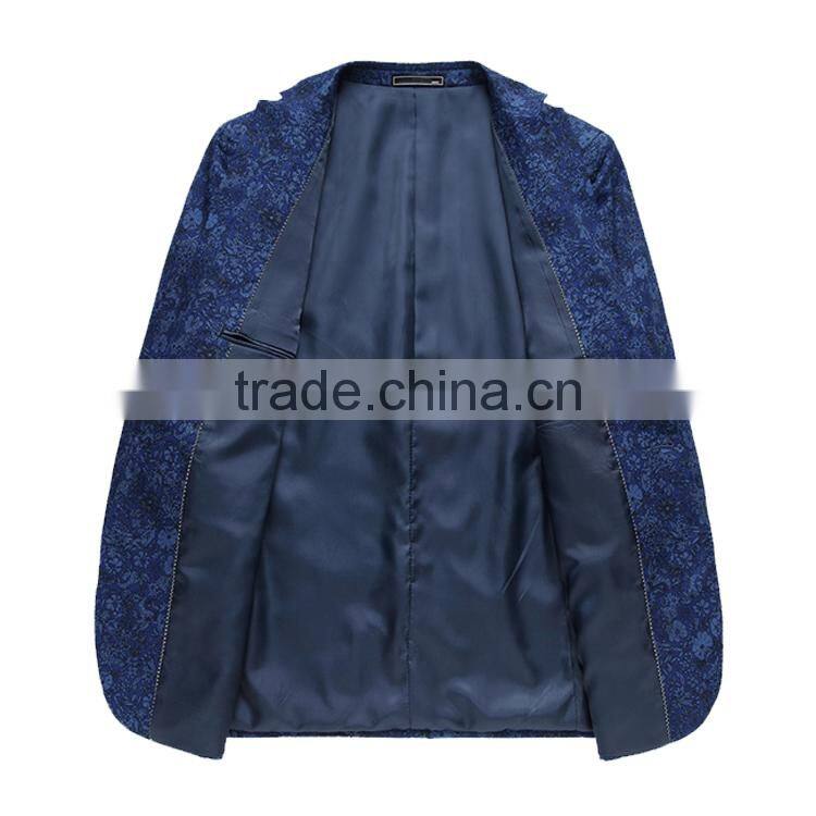 Wholesale Fashion Men'S Printed Suit Polyester Jacket Blzer Made In China