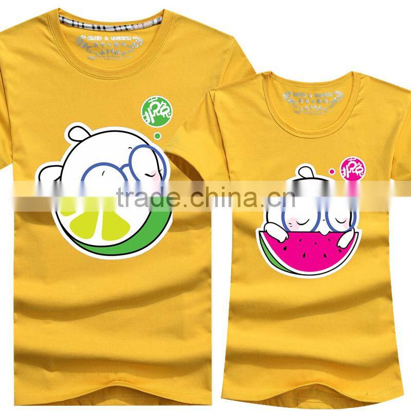 100% Pure Cotton Round Neck Fashion Design Couple T Shirts