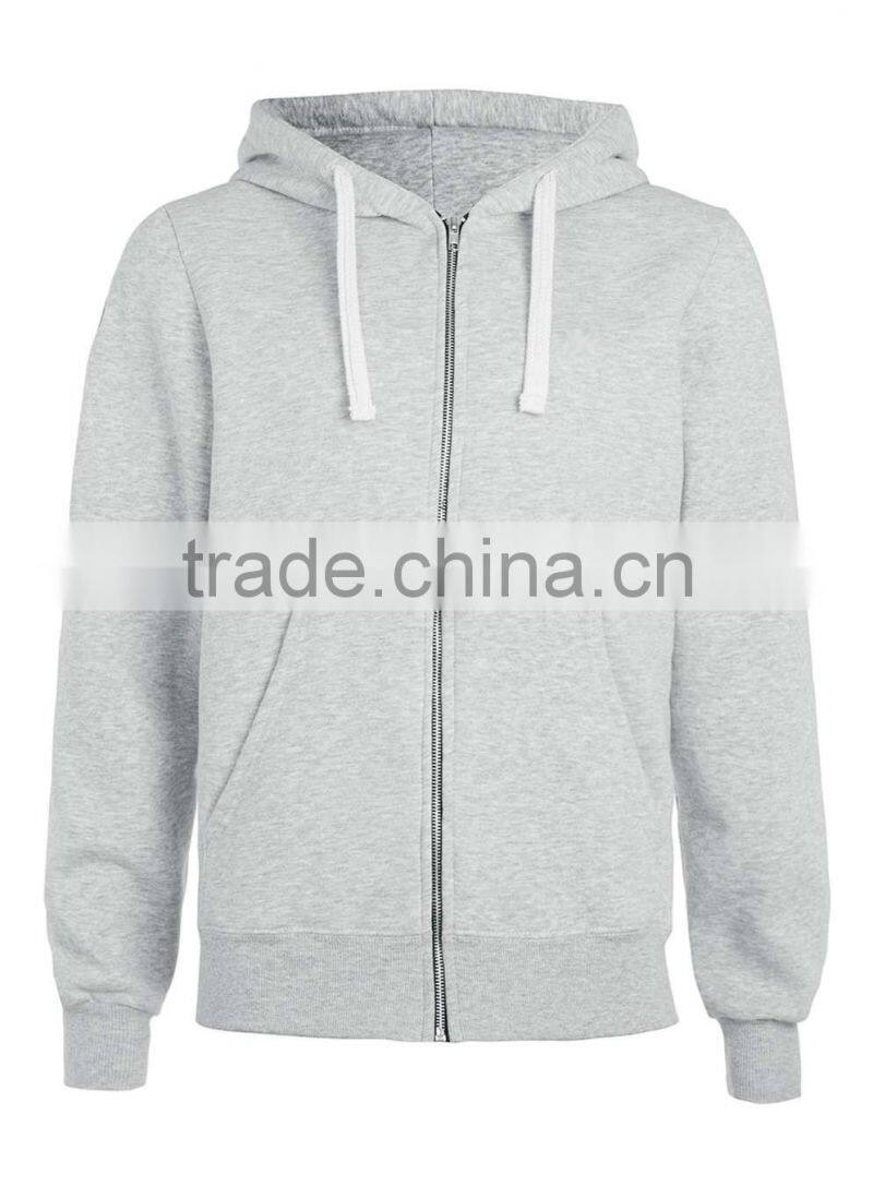 100%Cotton zip up plain hoodies men's custom hoodies factory 2017