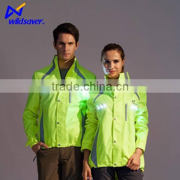 Waterproof reflective Flashing yellow safety vest with pockets