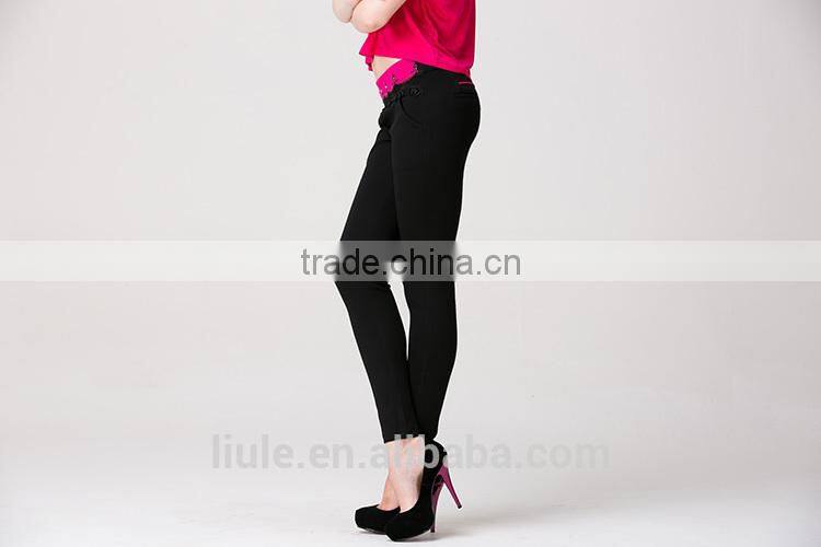 new fashion black lace slimming brand 2014 latest ladies fashion trousers design