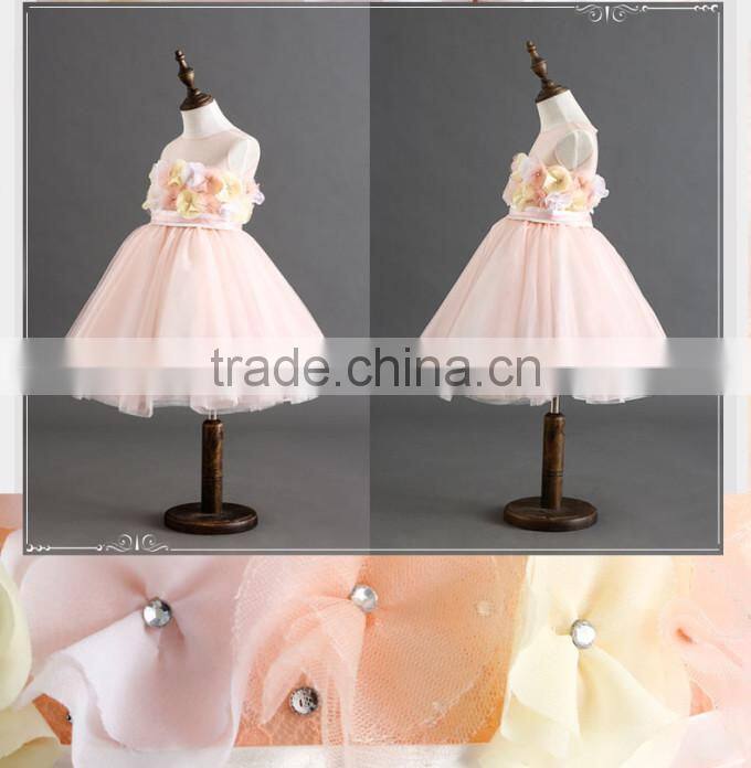 2016 New Blue Princess Dress For Little Girl Adorable Girl Party Dress Cute Kids Wear GD90427-9