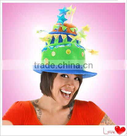 Novelty three layers cake cap birthday party hat
