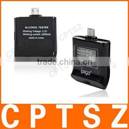 Breath Alcohol Tester with 3-color Backlight with Micro USB Interface, Suit for Samsung, Sony Xperia and other Mobile Phone