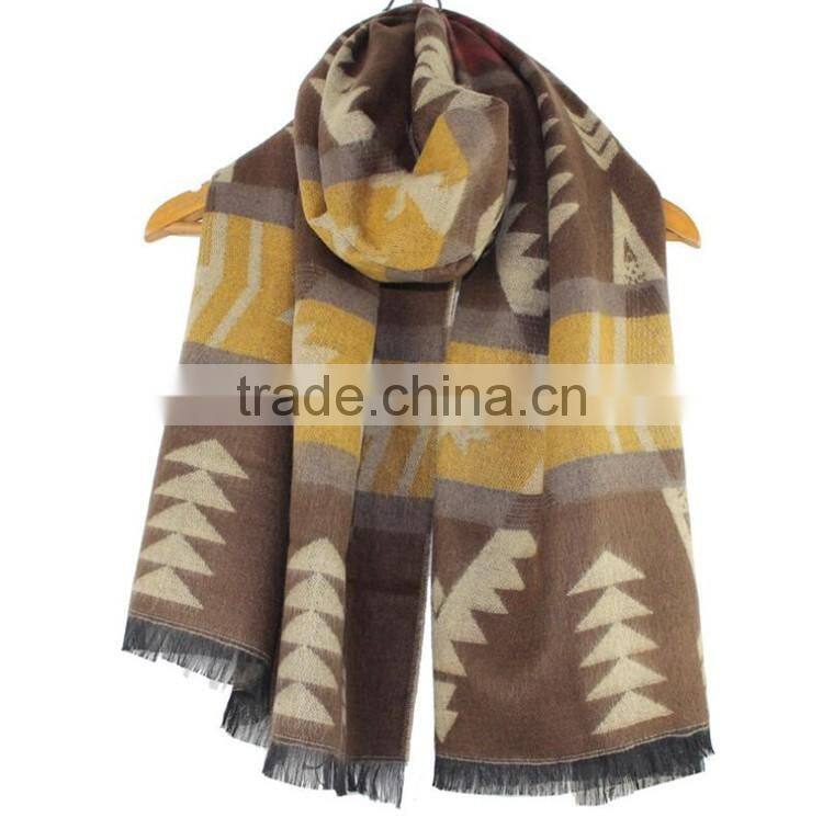 Most popular unique design arylic polyester shwal fine workmanship