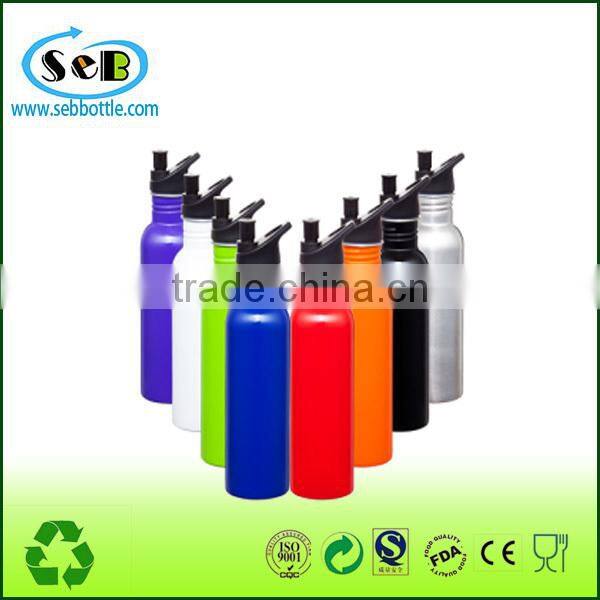 2015 New Style Single Wall stainless steel sport bottle , drinking water bottle with carabiner , camping bottle