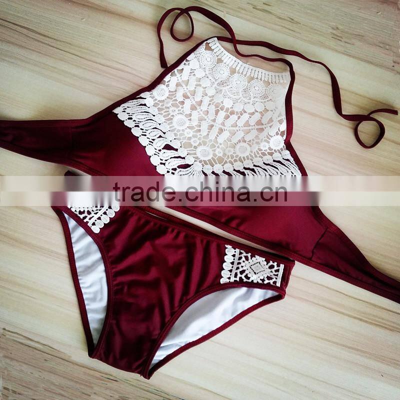 pineapple double side swimwear bikini/ mzyg halter bikini swimwear/ fancy bikini set swimwear beachwear