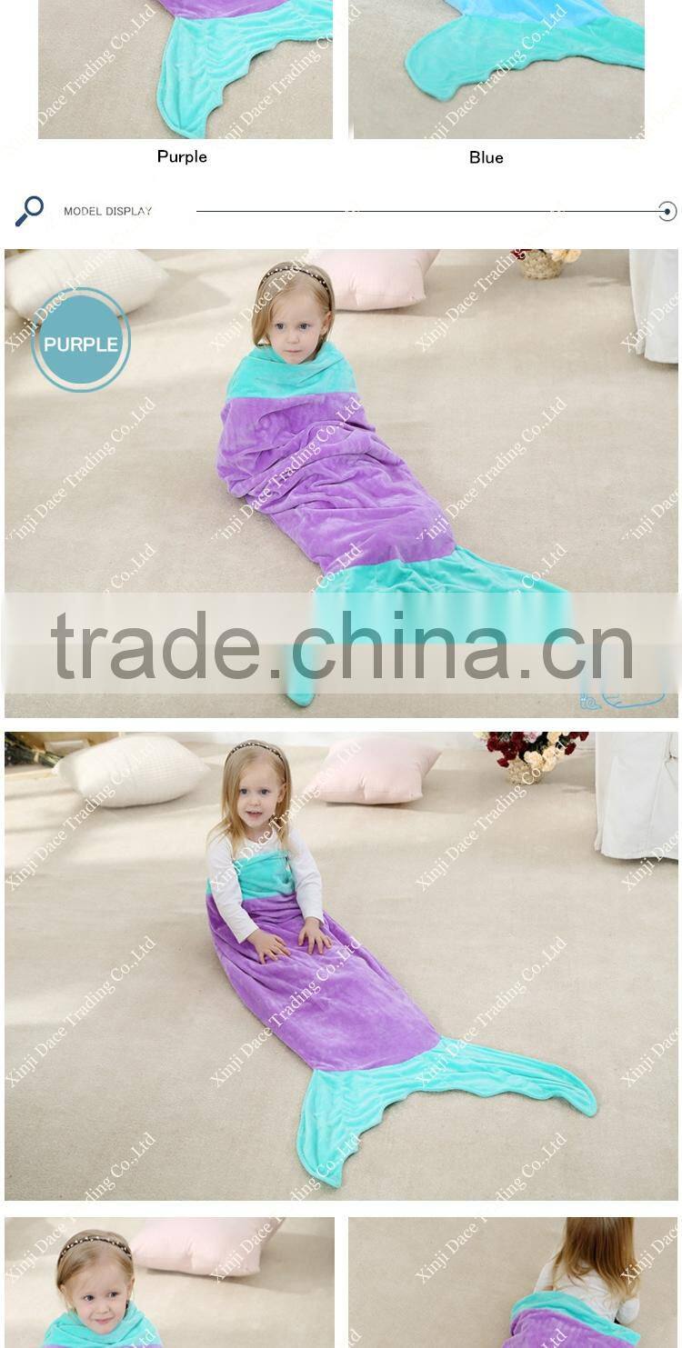 Wholesale children mermaid blankets kids sleeping bag