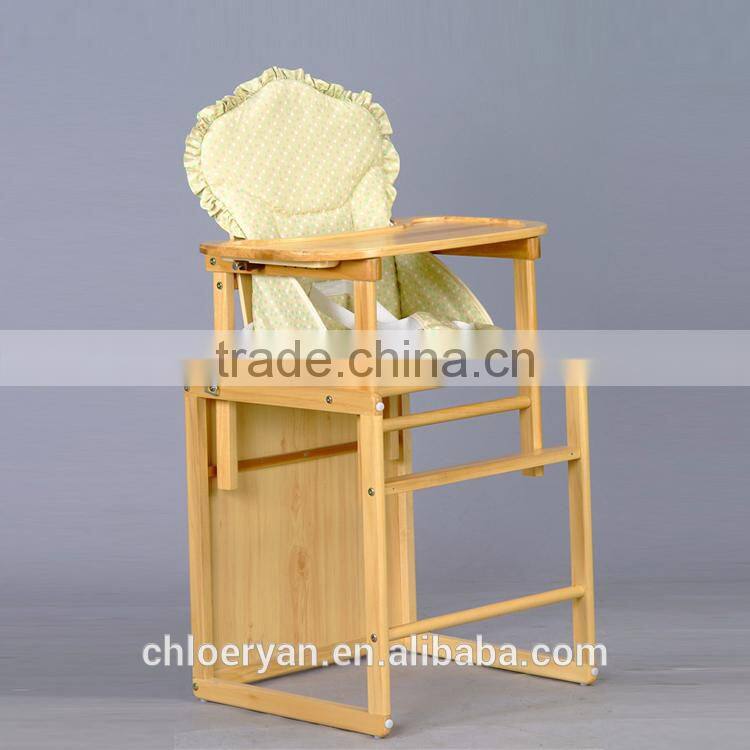 Top quality wooden baby feeding high chair for babies wholesale