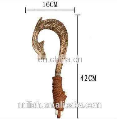 Popular movie Cosplay Moana Demigod Maui fishhook knife plastic led flashing sword for kids MFJ-0008