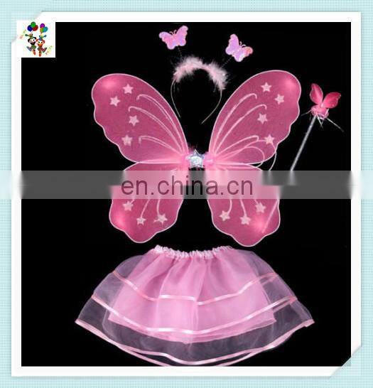 Colorful Kids Girl Party Princess Fairy Butterfly Wings with Headband Wand Skirt HPC-0800