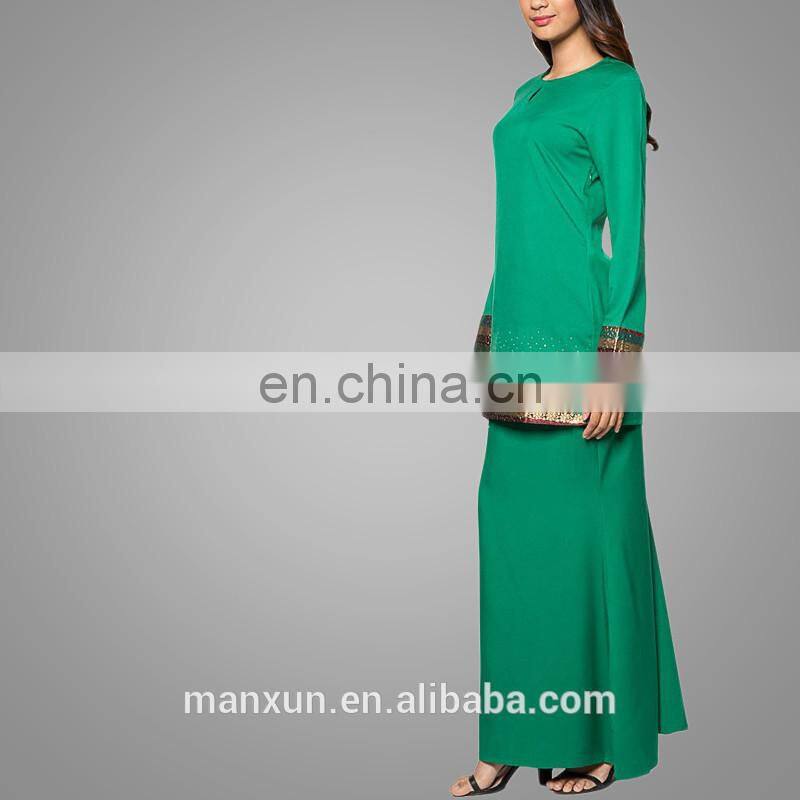 Wholesale Fashion Green Beaded Mermaid Latest Kebaya Modern Design Baju Kurung From Manxun