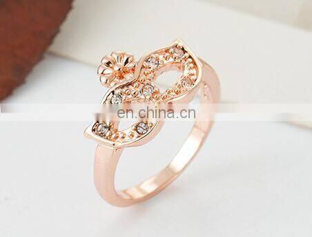Korean version of the high-quality fashion mask gilded gold crystal ring tail ring girl gift ring