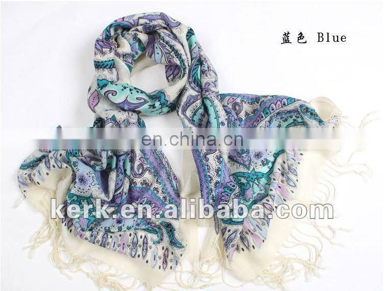 Neew style gardens floral women winter warm pashmina shawl wool shemagh scarf
