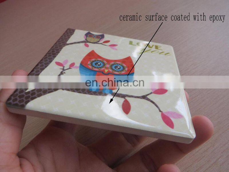 Unique design heatproof ceramic plate mat with cork backing