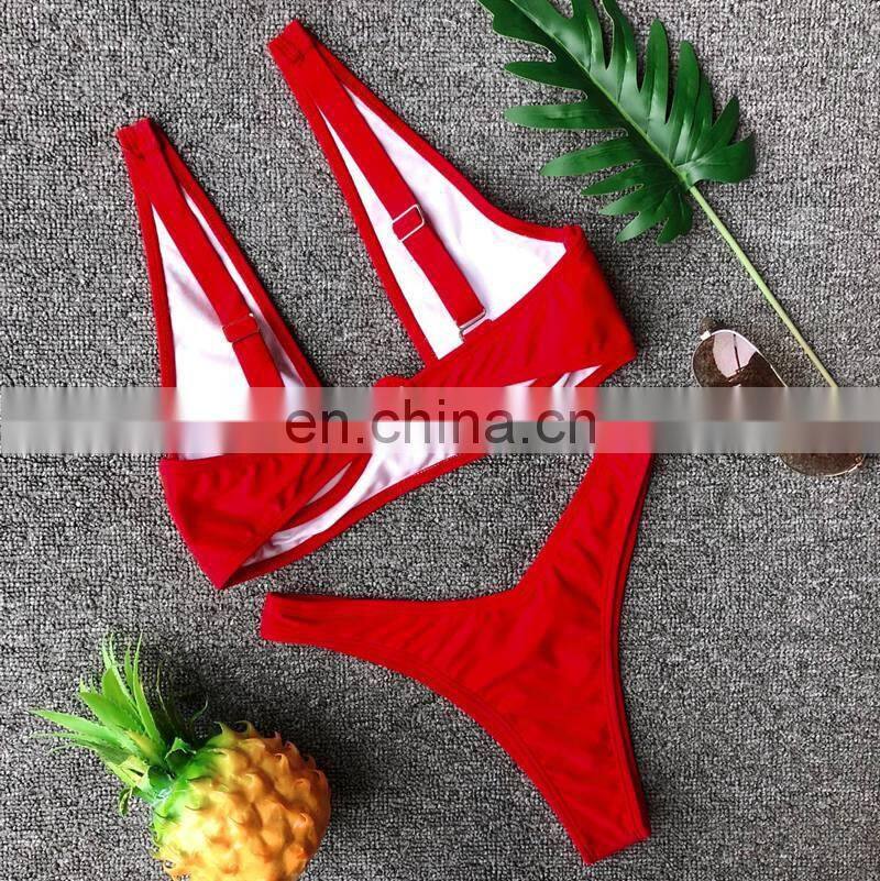 Underwire Push up Sexy Bikini Set Sexy Slim Brazilian Swimwear Female Bathing Suit Beachwear Solid Color