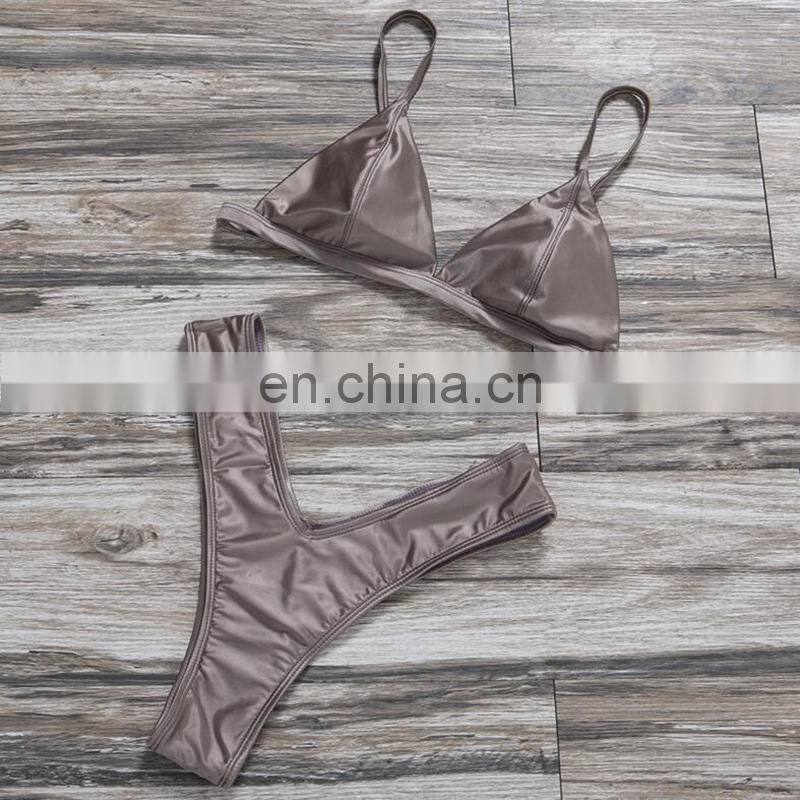 2019 Summer Swimwear Women Two Pieces Bikini Set Solid Padded Push Up Swimwear Swimsuit Pool badeanzug damen New Arrival