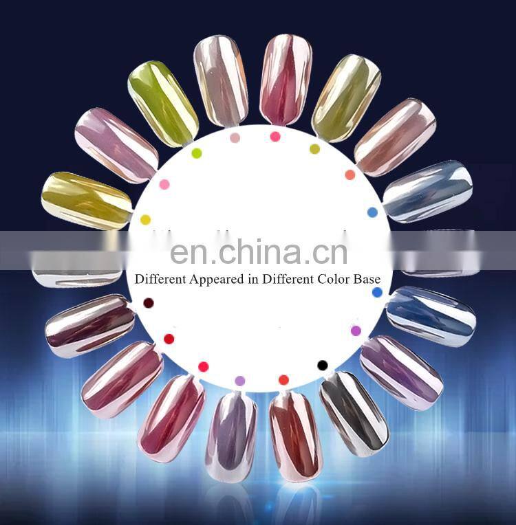 2018 New All Matched nail art glitter aurora Silver mirror chrome effect nail pigment powder coating