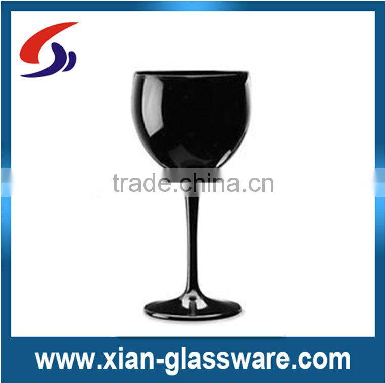 Promotional wholesale black wine glass/black goblet/wine glass cup for home/bar/wedding