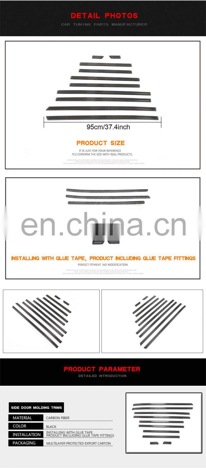 10PCS/SET Dry Carbon Fiber door trim vents for Mercedes Benz W464 W463A G-Class Wagon G63