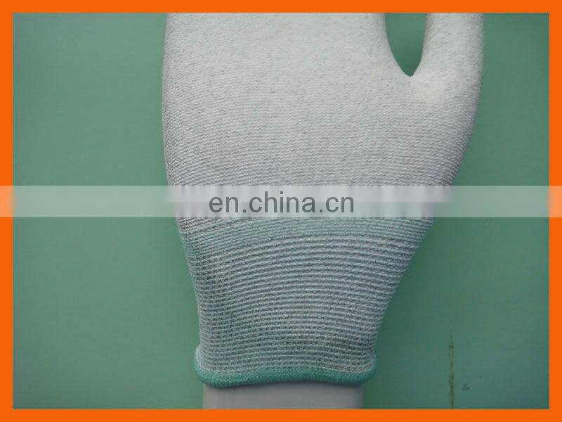 esd palm fit gloves with pu coated palm for safety and work