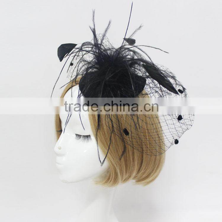 Wholesale New Design Bridal Veil Fascinator With Feather